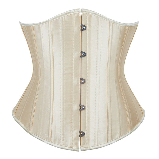 Beige Satin Steel Boned Underbust Corset