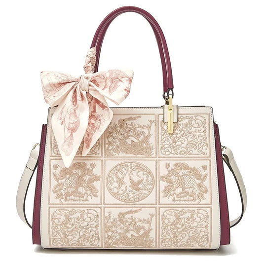 Crossbody Floral Print Leather Handbag