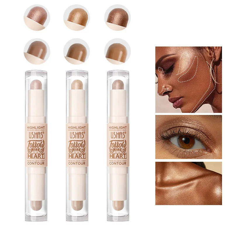 2-in-1 Double Head Bronzer and Highlight Contour Stick