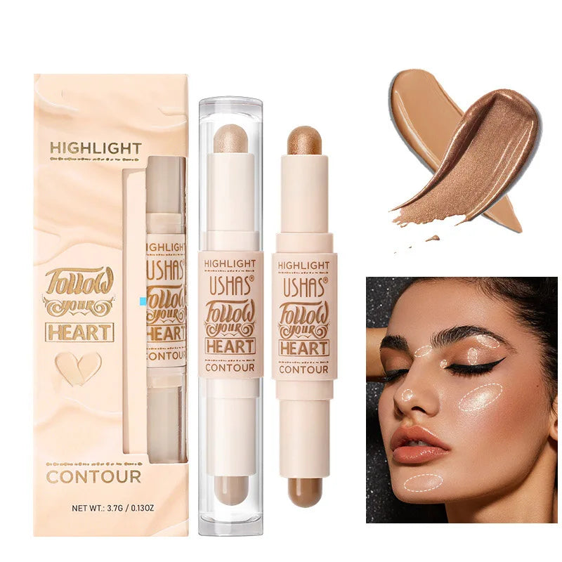 2-in-1 Double Head Bronzer and Highlight Contour Stick