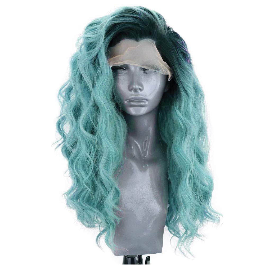 Ombre Mint Wavy Lace Front Wig