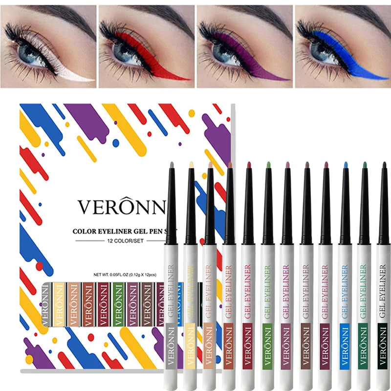 12-Pack Long-lasting Easy To Wear Eyeliners