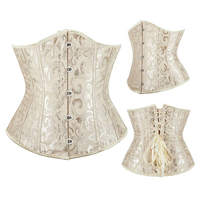 Beige Floral Underbust Corset