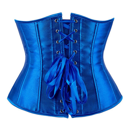 Blue Satin Underbust Corset