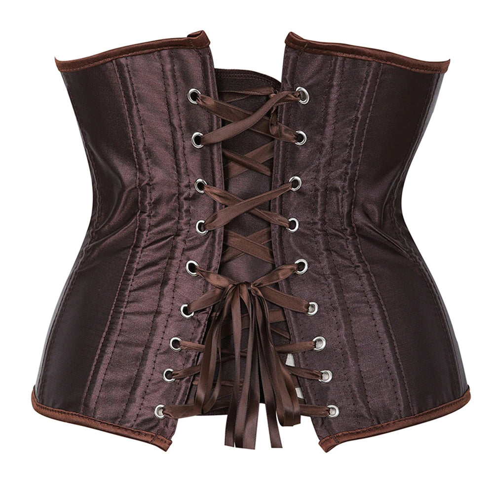 Brown Satin Underbust Corset