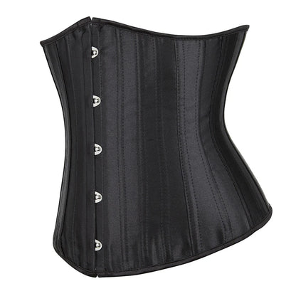 Black Satin Steel Boned Underbust Corset