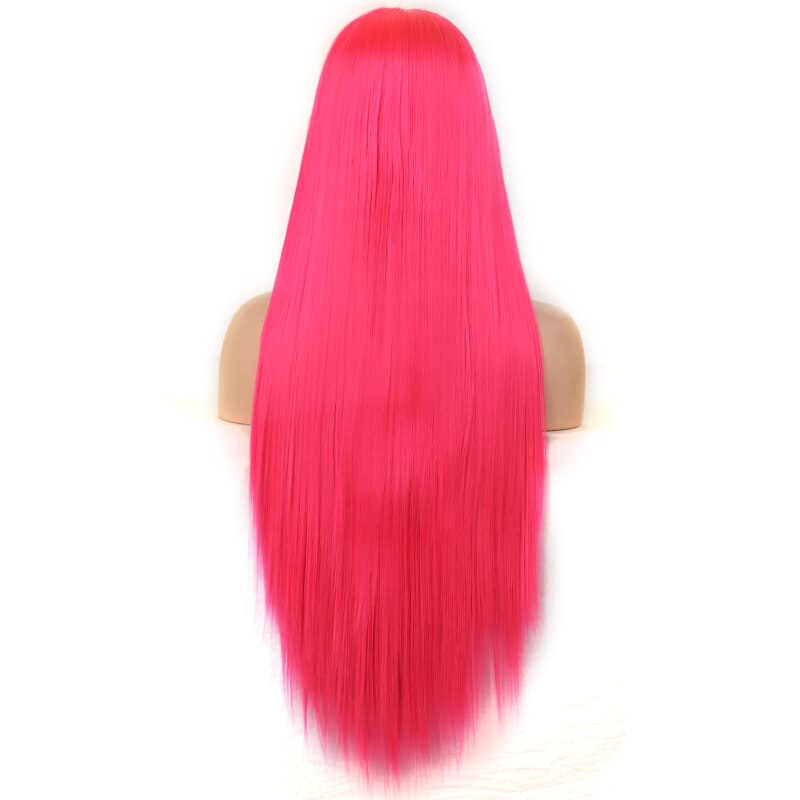 Hot Pink Straight Lace Front Wig