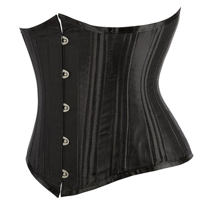 Black Satin Steel Boned Underbust Corset