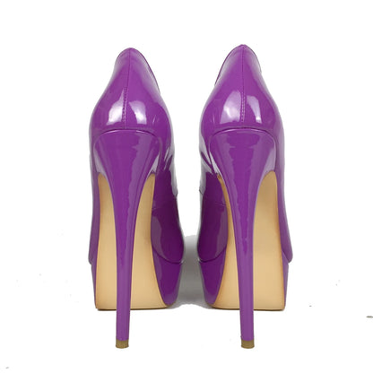 Round Toe High Heels Platform Pumps