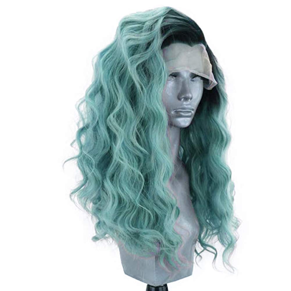 Ombre Mint Wavy Lace Front Wig