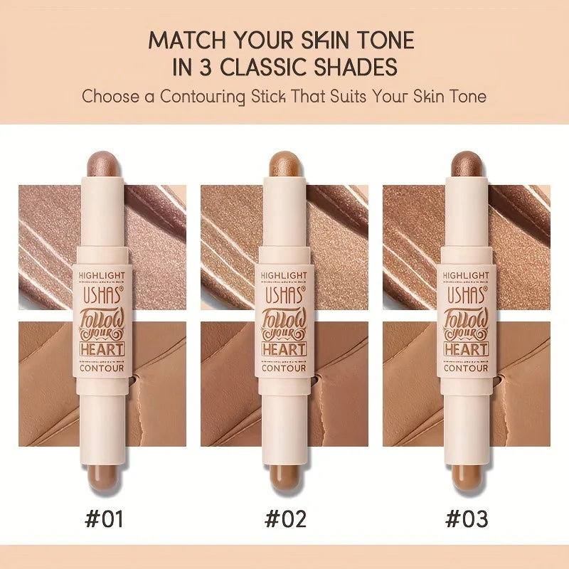 2-in-1 Double Head Bronzer and Highlight Contour Stick