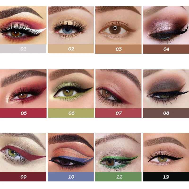 12-Pack Long-lasting Easy To Wear Eyeliners