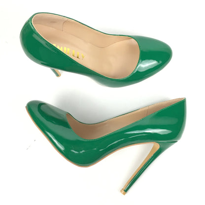 Green Round Toe High Heels Pumps