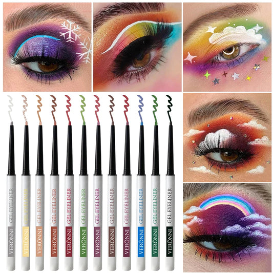 12-Pack Long-lasting Easy To Wear Eyeliners