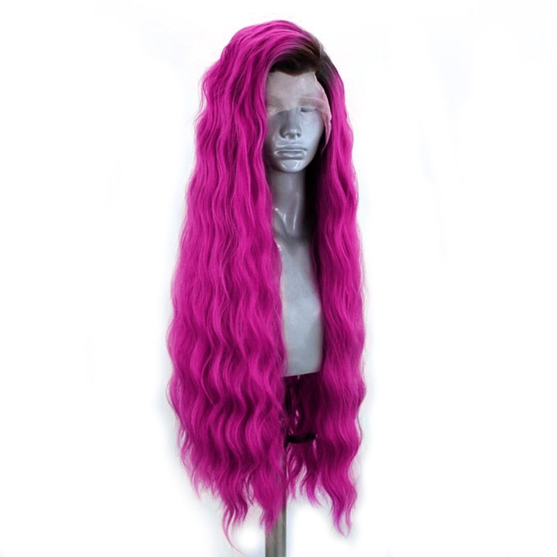 Ombre Purple Wavy Lace Front Wig