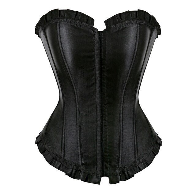 Black Satin Overbust Corset