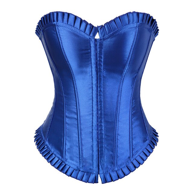 Blue Satin Overbust Corset