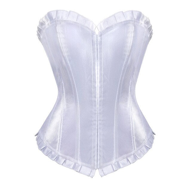 White Satin Overbust Corset