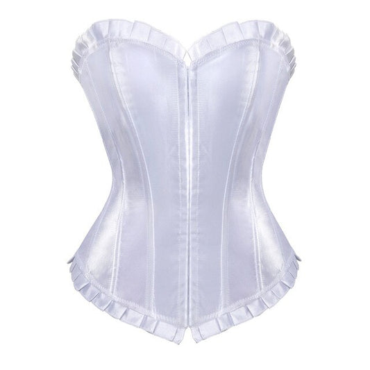 White Satin Overbust Corset