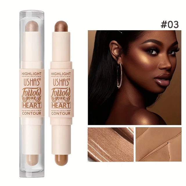 2-in-1 Double Head Bronzer and Highlight Contour Stick