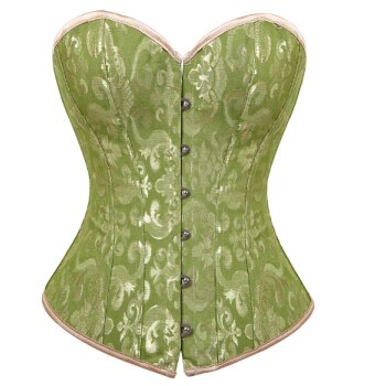 Green Floral Overbust Corset