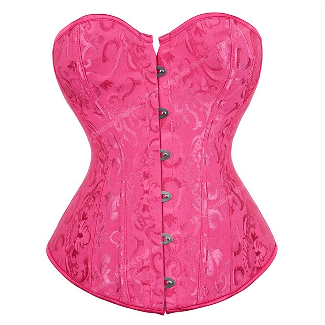 Hot Pink Floral Overbust Corset