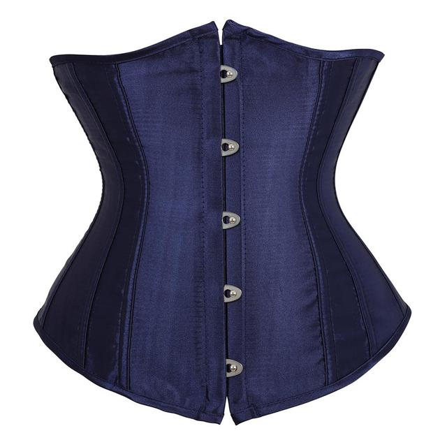 Navy Blue Satin Underbust Corset