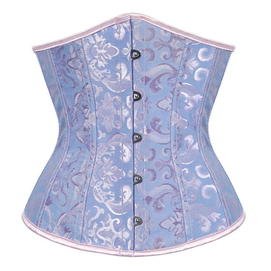 Blue and Pink Floral Underbust Corset