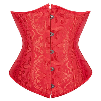 Red Floral Underbust Corset