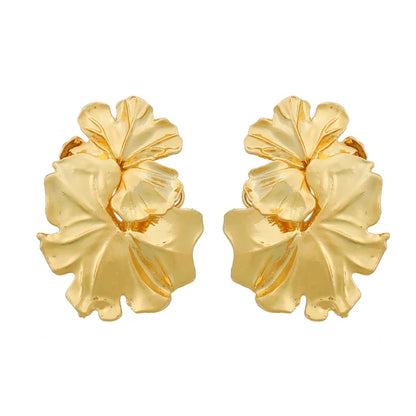 Drop Metal Flower Earrings