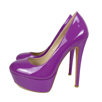 Round Toe High Heels Platform Pumps