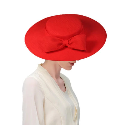 Elegant Wide Brim Hat with Big Bowknot