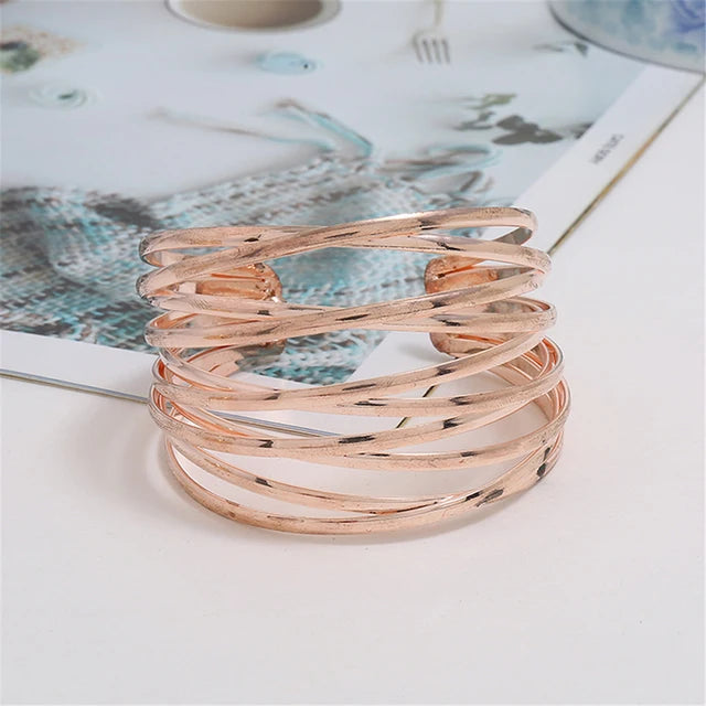 Multilayer Metal Ethnic Bracelet