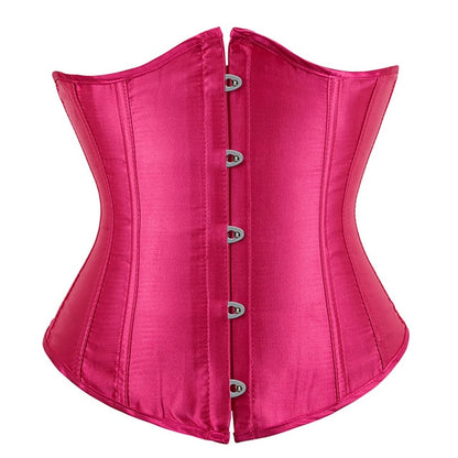 Hot Pink Satin Underbust Corset