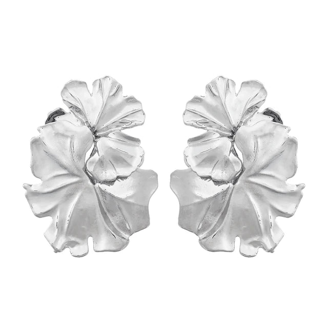 Drop Metal Flower Earrings