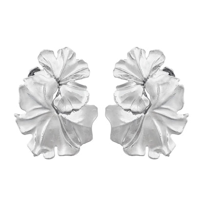 Drop Metal Flower Earrings