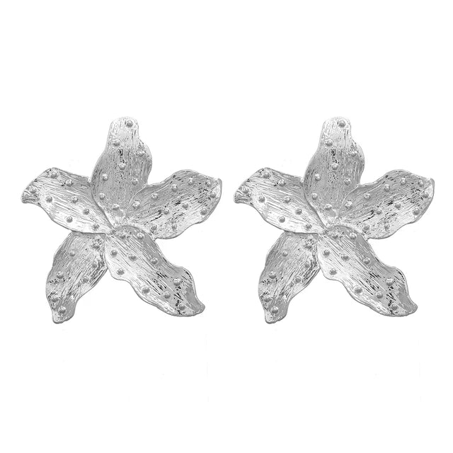 Metal Irregular Flower Earrings