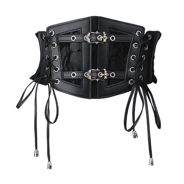 Retro Lace-up Strapped Elastic Wide Belt