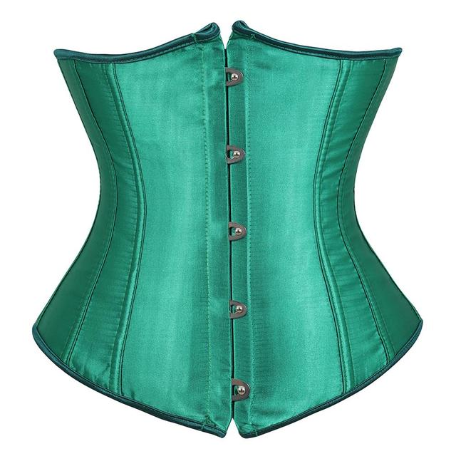 Green Satin Underbust Corset