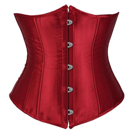 Wine Red Satin Underbust Corset